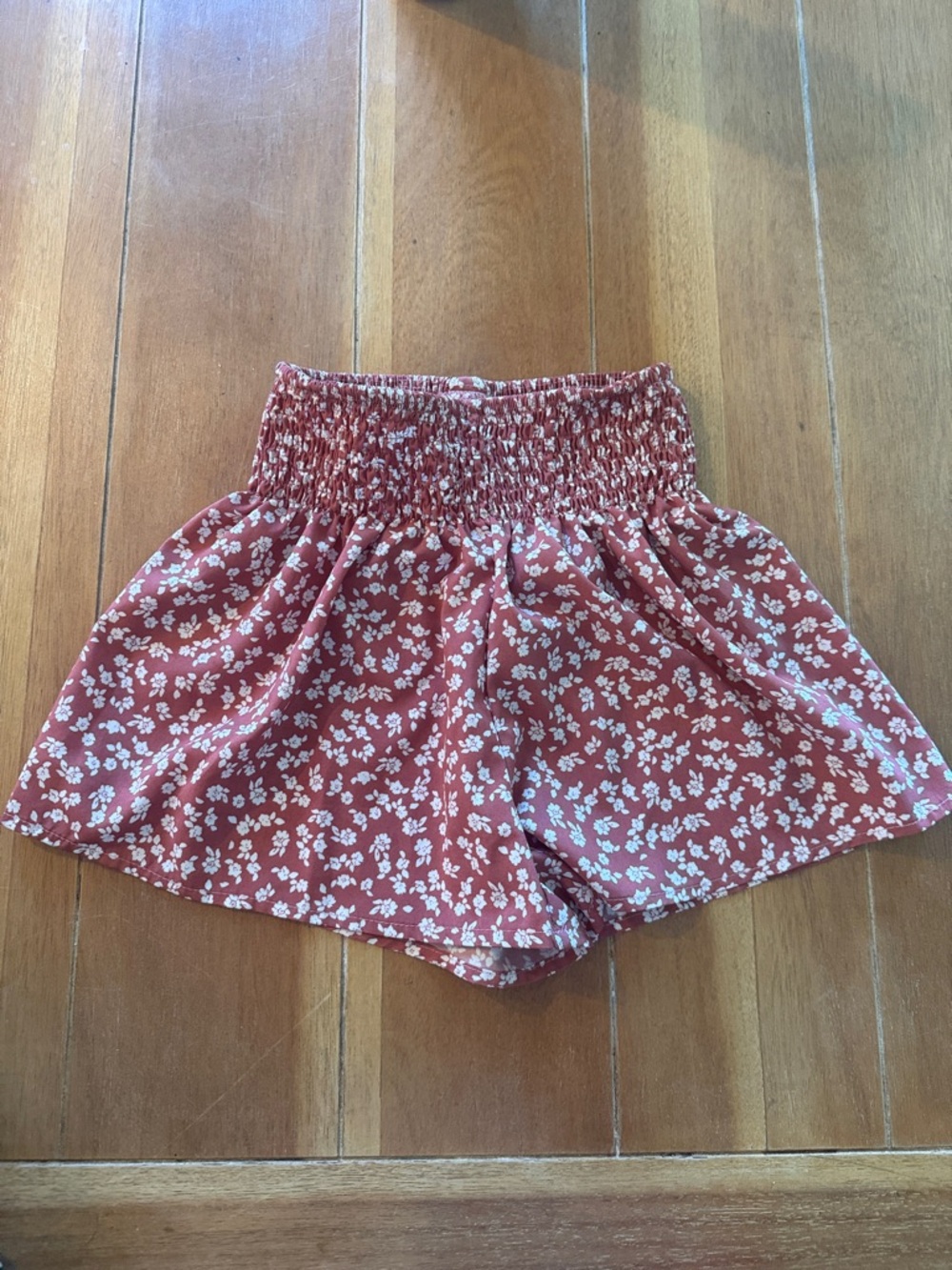 Floral Smocked Waist kid's Shorts - Dusty Rose